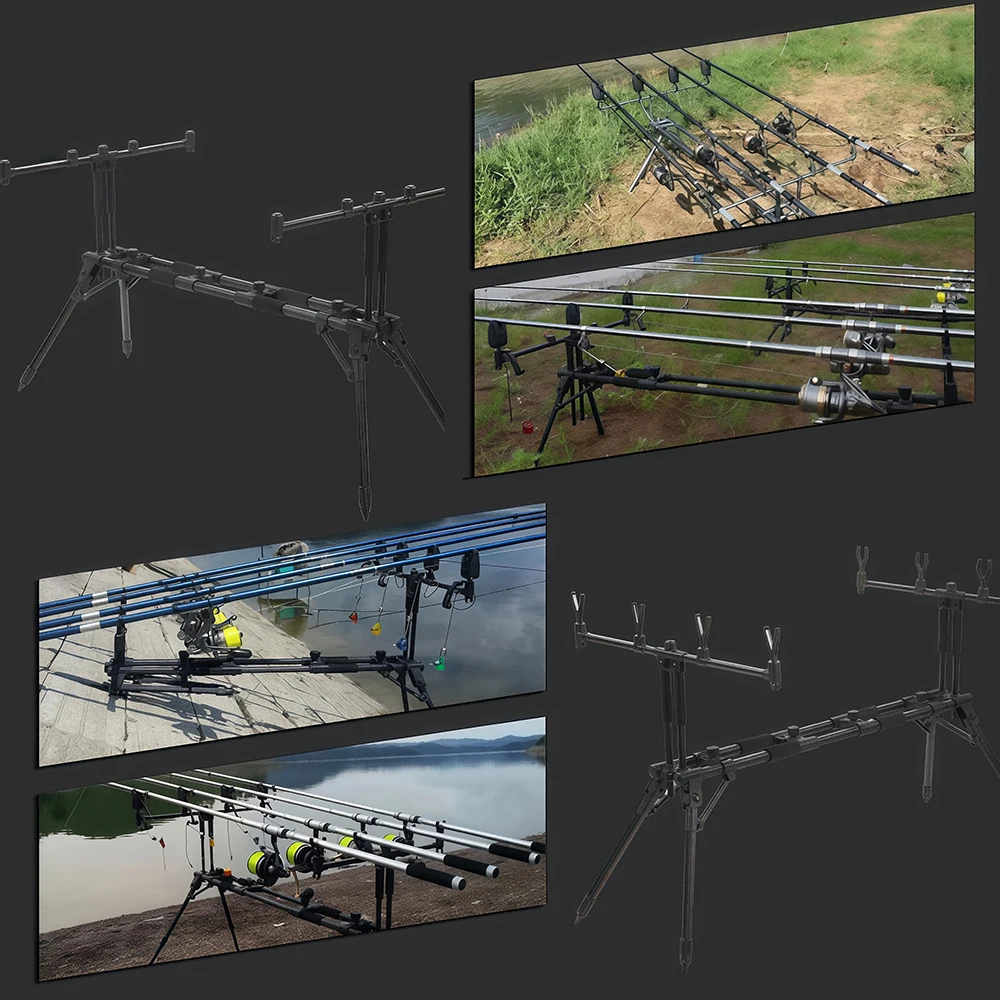 JSFUN  Adjustable 5-Rod Fishing Rod Stand – 90-140cm Extendable Tripod Foldable with 70cm Rod Holders for Shore Fishing view 6