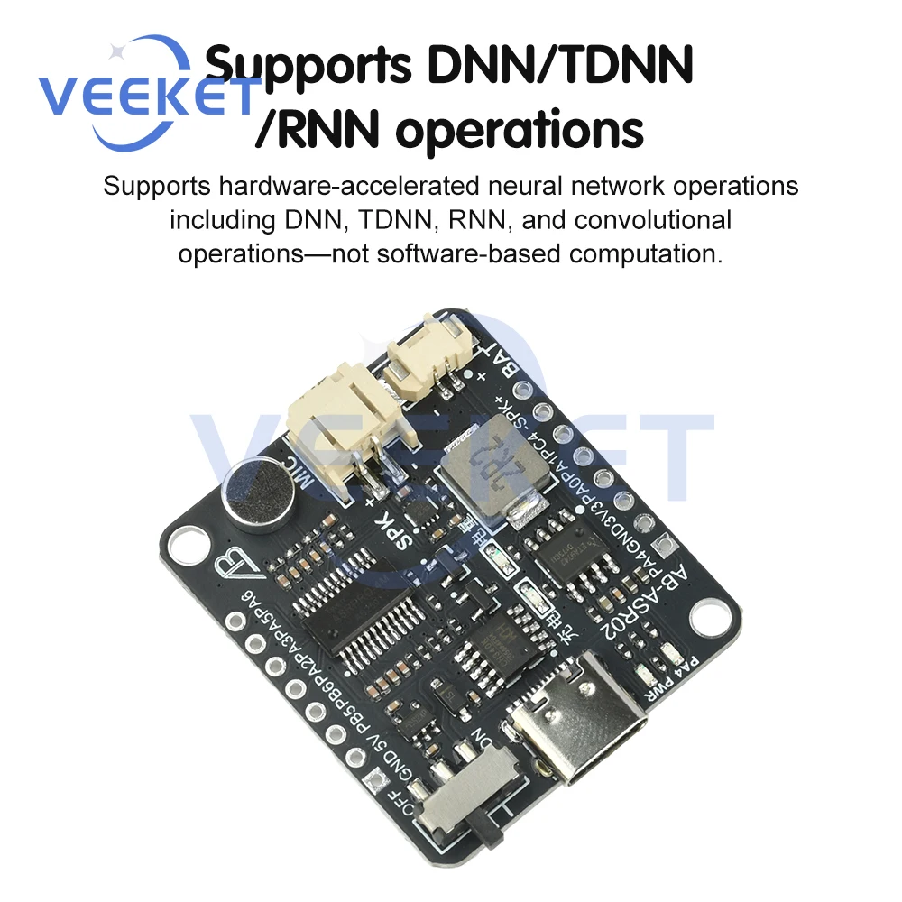 Modulo di riconoscimento vocale intelligente ASR Pro 3.0 con scheda di sviluppo del controllo vocale offline ad alta precisione per progetti AI