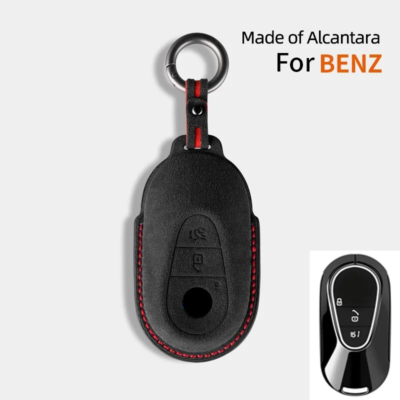 Alcantara For Mercedes Benz 2023 2024 Glc300L Glc260L C260L C20 C Class Car Remote Key Case Cover Suede Shell Protector Styling