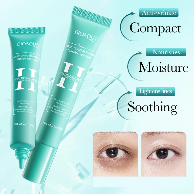 BIOAQUA Hyaluronic Acid Eye Cream Moisturizing Anti Dark Circles Remove Eye Bags Anti-puffiness Firming Repairing Eyes Skin Care