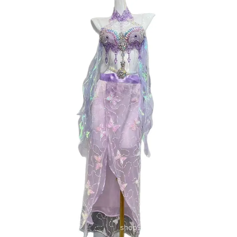 

Zixia Fairy Symphony Eugen Yarn Праздничное стильное платье Платье-пачка для электронного музыкального фестиваля Edc Женская одежда для сценической песен