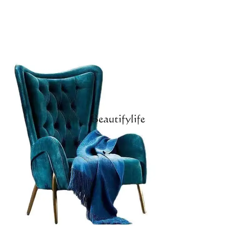 

Postmodern single sofa chair lazy leisure sofa designer light luxury fabric high back chair