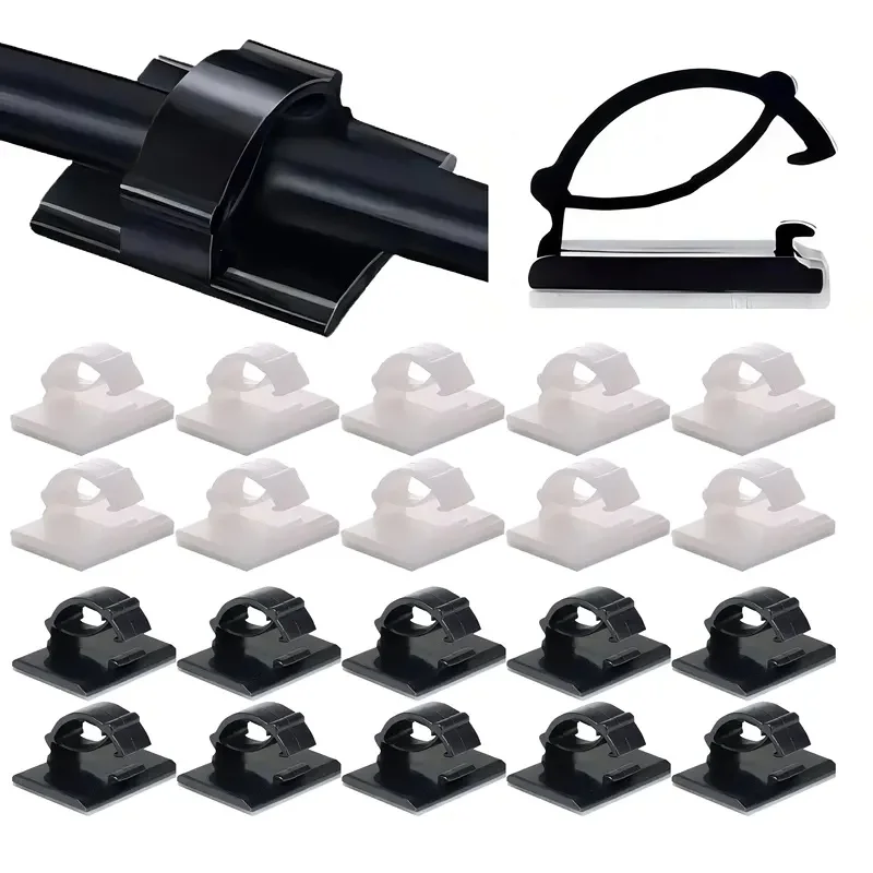 10/20/30/50Pcs Self-Adhesive Cable Clips -Wire Management Organizer - Multi-Functional Wire Clips For Desk, Home, Office