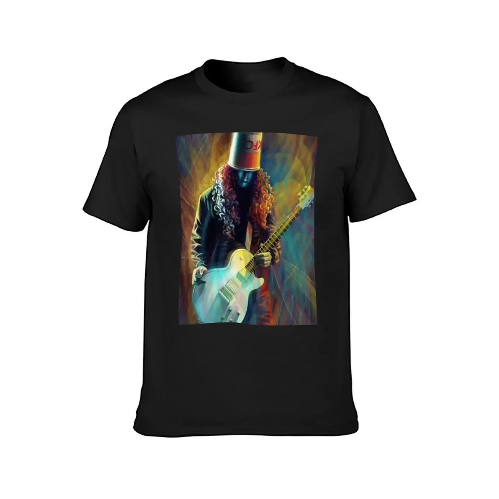 Buckethead art guitar T-Shirt graphics summer top korean fashion t shirts for men cotton