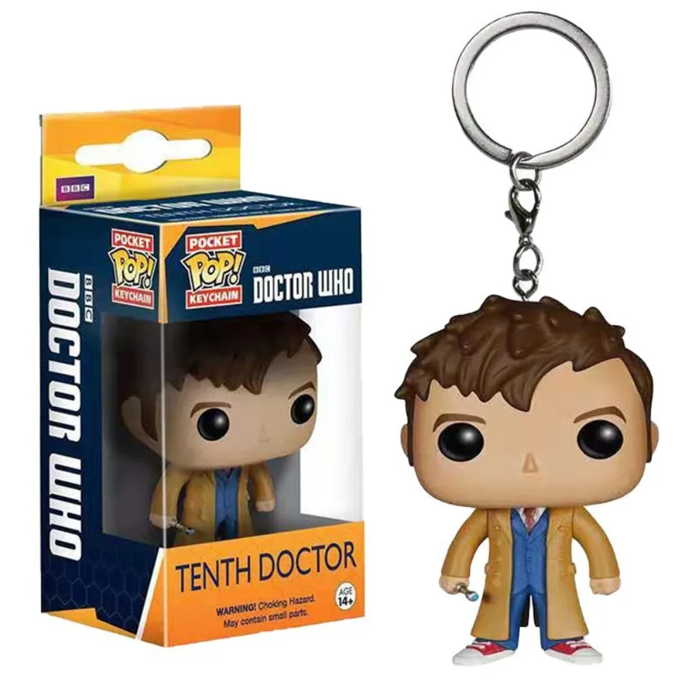 FUNKO Pocket Keychain Doctor Who Peter Capaldi David Tennant Mini Action Figures Model Periphery Pendant Keychains Children Gift