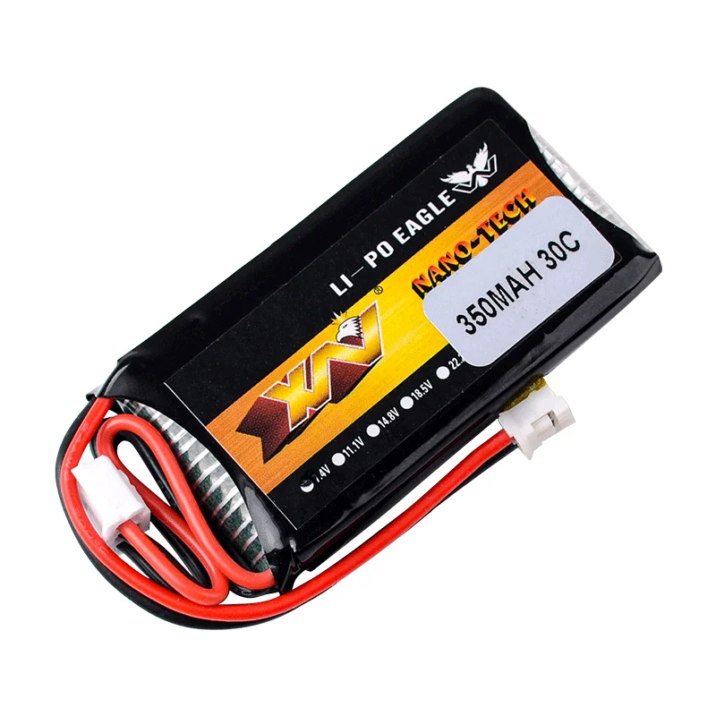 1 / 2 / 5pcs HJ 2S 7.4V 350mAh 30C Lipo Battery for AXIAL SCX24 90081 C10 1/24 Rc Car RC Models