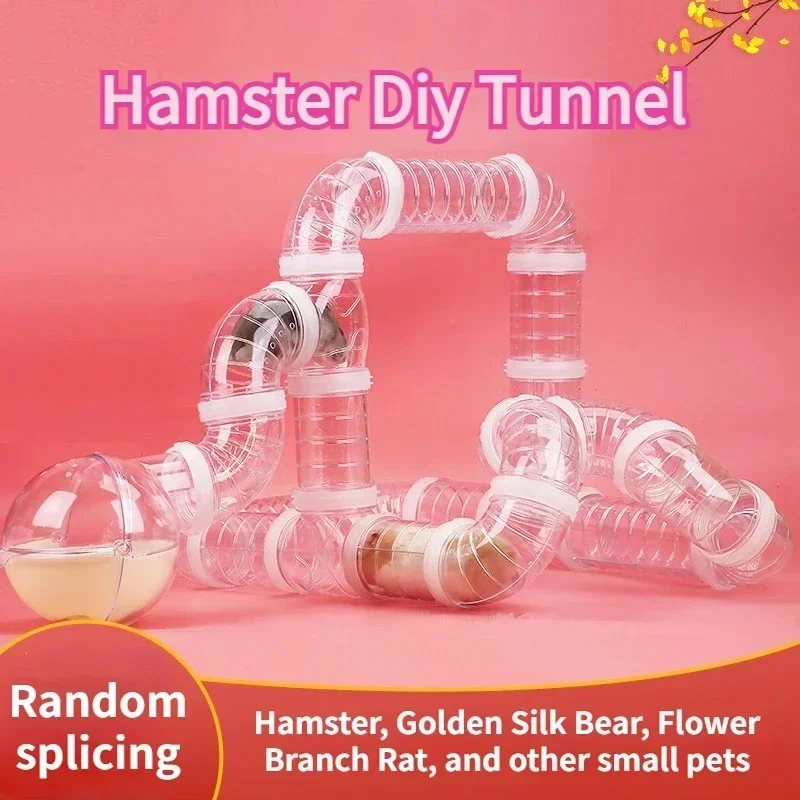 Hamster Tube Set Transparent Curved Tube Pet Cage Tunnel Connection Tunnel Exercise Toy Suitable for Mice Hamsters Rats and Ot view 3