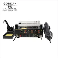 GORDAK 863 3 in 1 Digital Hot Air Heat Gun BGA Rework Soldering Station Electric Soldering Iron IR Infrared Preheating Station