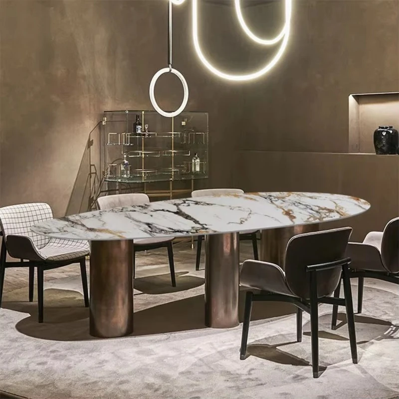 Premium Furniture Restaurant Top Natural Marble Luxury Dining Table