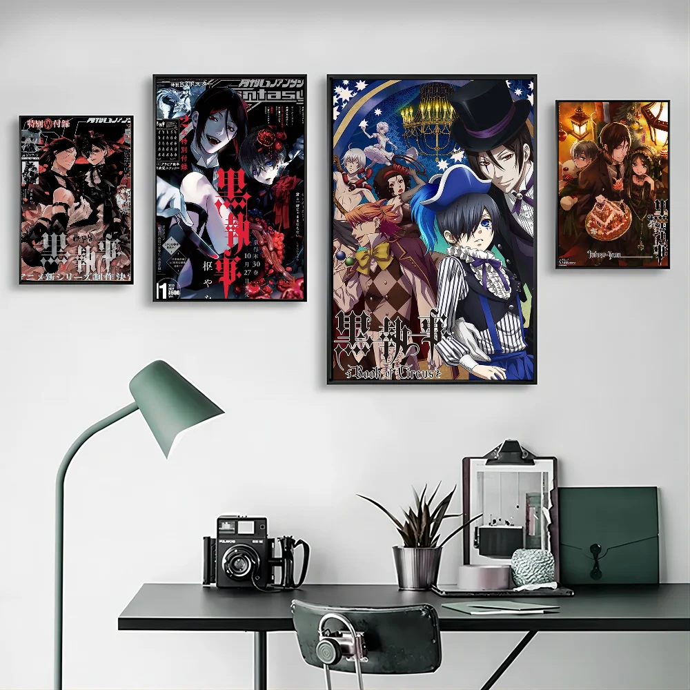 1 قطعة أنيمي الأسود بتلر المشارك ورقة طباعة غرفة المعيشة المنزلي غرفة نوم مدخل بار مطعم مقهى الفن اللوحة الديكور