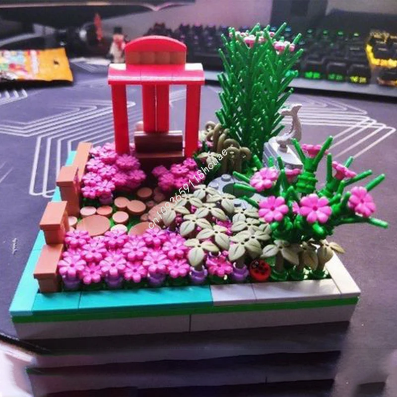 395 Stück MOC Ode to the Gardener City Bausteine Weihnachten inspirierende DIY kreative Architektur für geschickte Fans erstellen Geschenk