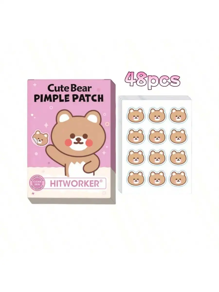 

48 pieces/set of mini cute teddy bear acne patches, skin spot covering patches, essential holiday gifts, Valentine's Day gifts