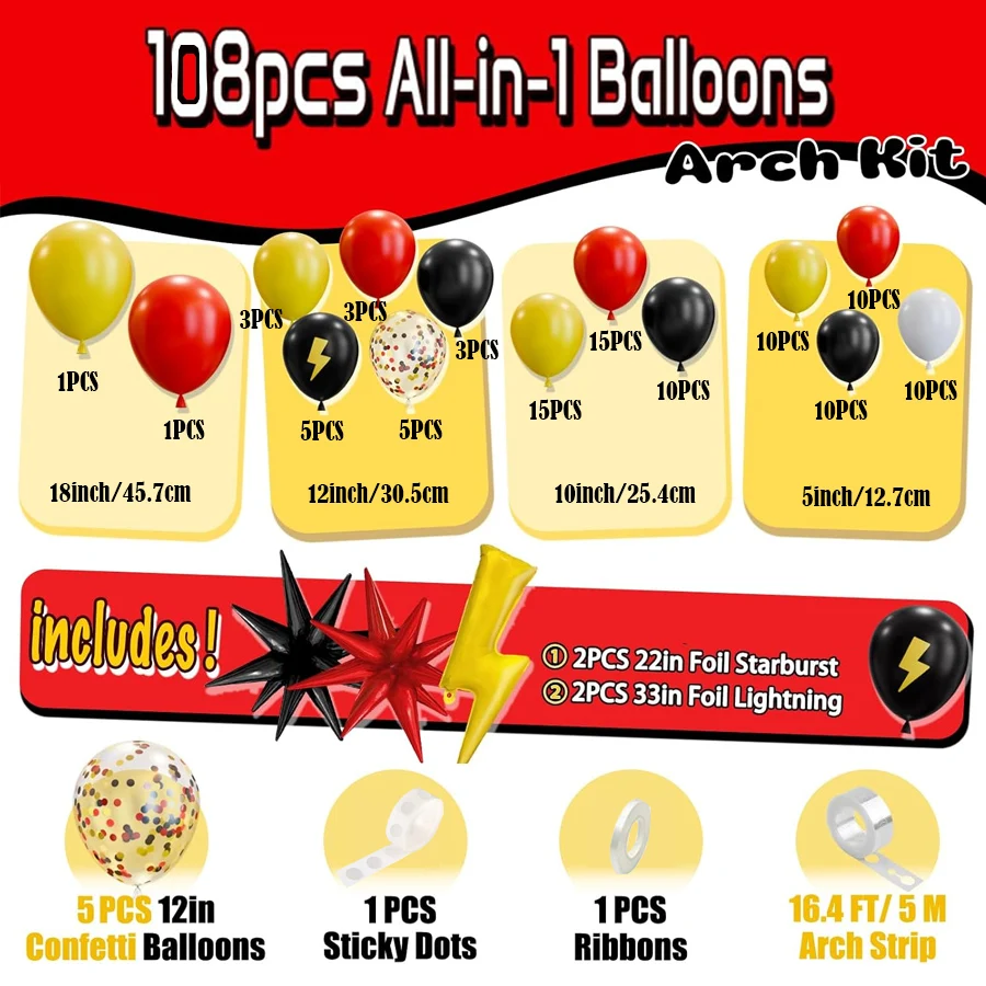 Kit de Guirnalda de Globos con - Lighting Mcqueen Birthday Decor reseña y precio