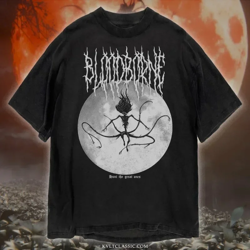 

2025 t shirts Bloodborne T- Unisex Moon Presence FromSoftware Metal Video Game Teet Shirt