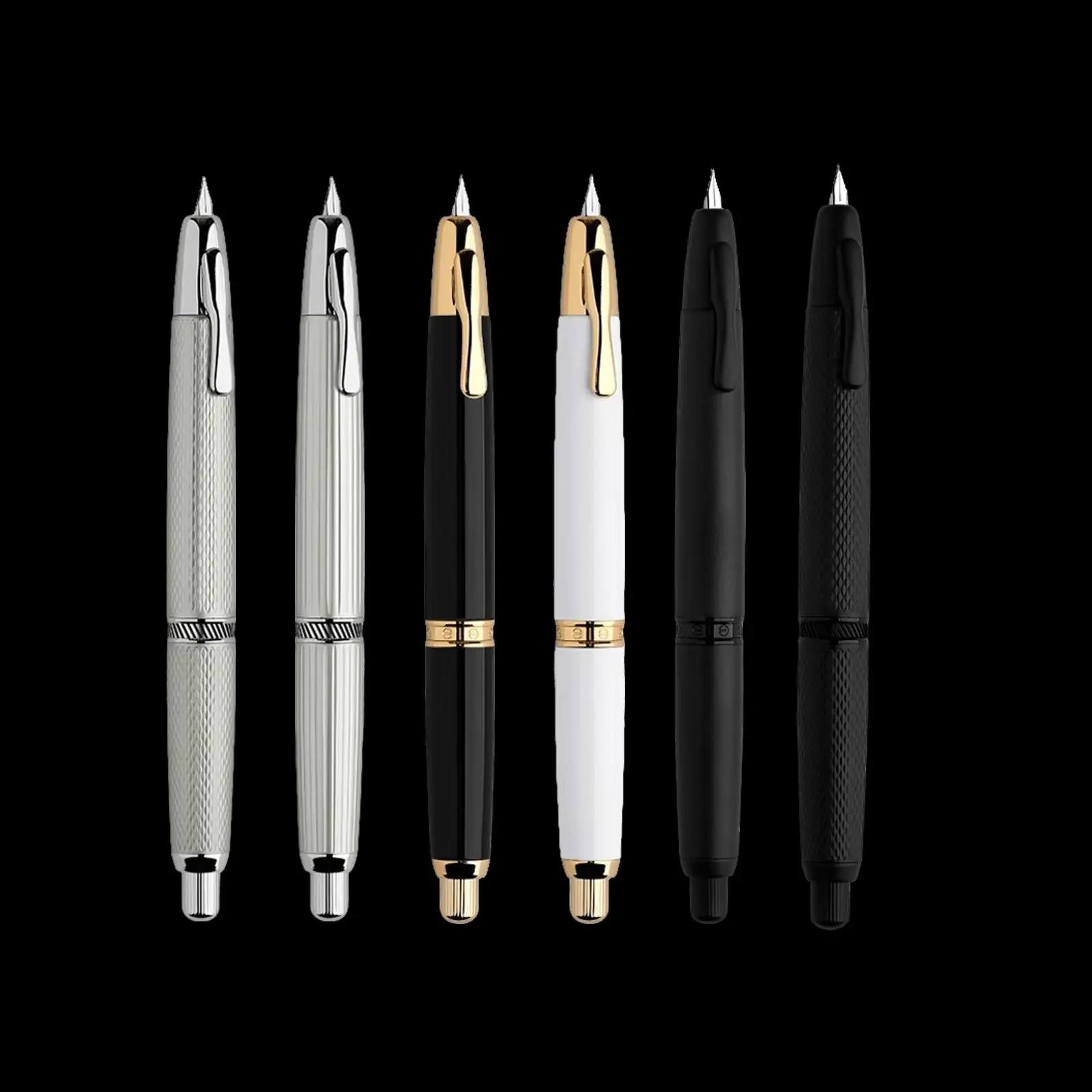 2026 New MAJOHN A1 Retractable Fountain Pen Metal Fish Scale Striped Engraved Pen With Clip Office School Writing Gift Pen