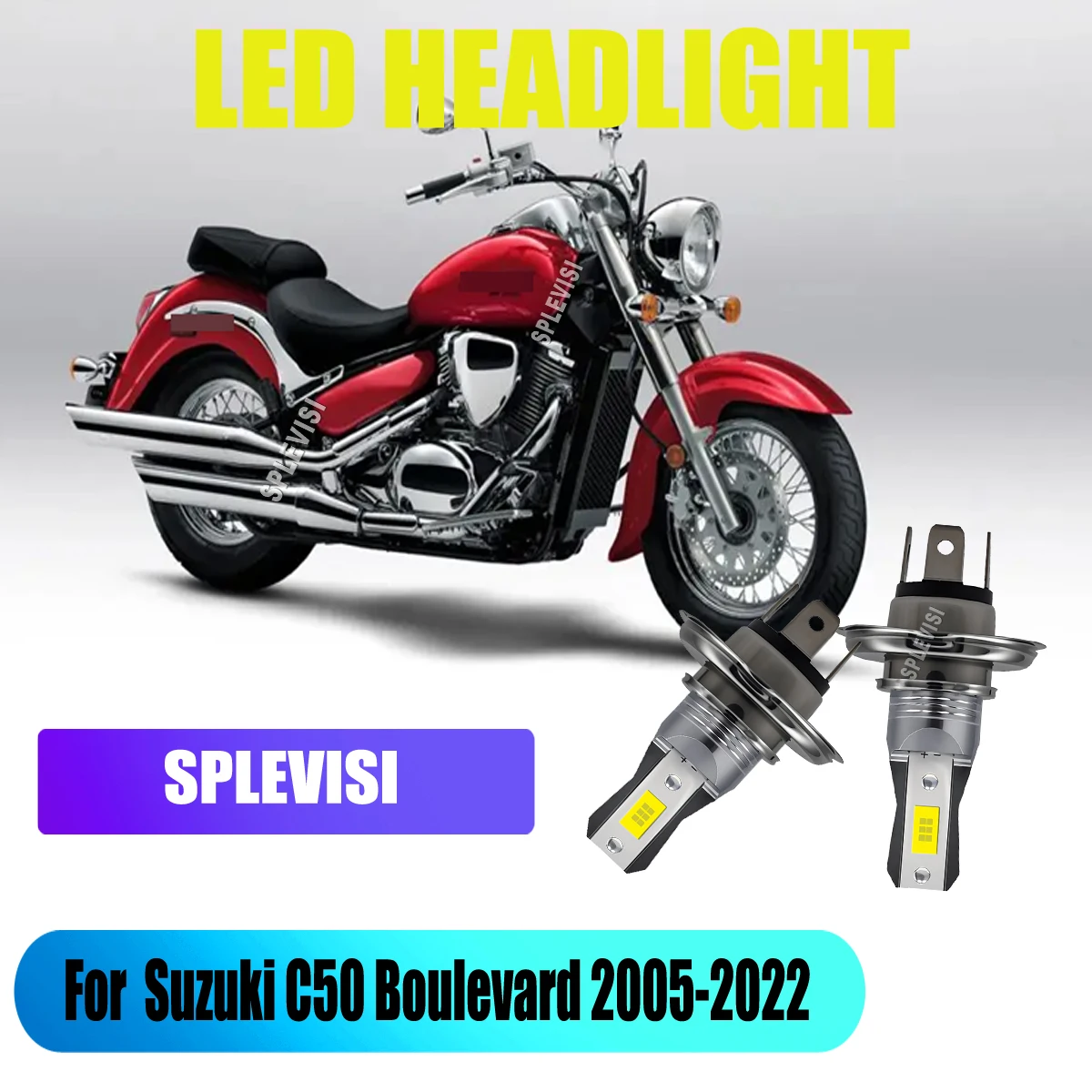 

H4 Motorcycle LED Bulb 12V 45W - Optimized Beam Cutoff For Suzuki C50 Boulevard 2005 2006 2007 2008 2009 2010 2011 2012-2022