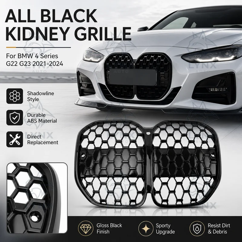 For BMW New 4 Series G22 G23 2021-2024 Shadowline Star Sky All Black Front Kidney Grille Aftermarket Replacement