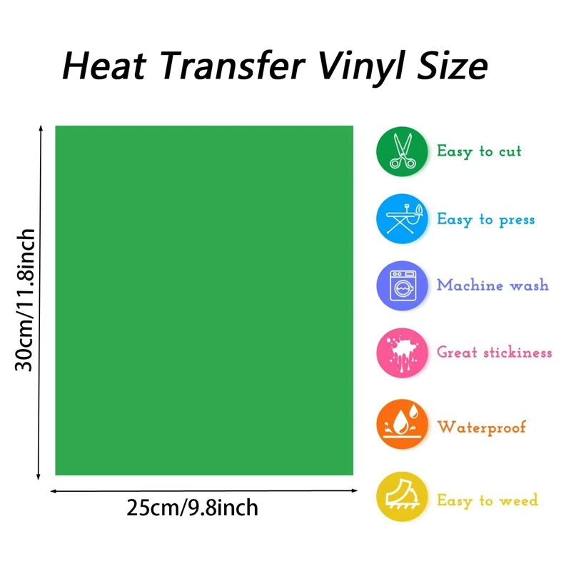 Folha De Vinil De Transferência De Calor PU, Filme De Letras HTV, Fatias De Vestuário DIY, 20Pcs