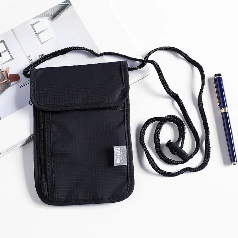 1 pz impermeabile RFID nylon borsa portaoggetti documenti da viaggio carta passaporto borsa collo portafoglio soldi passaporto custodia
