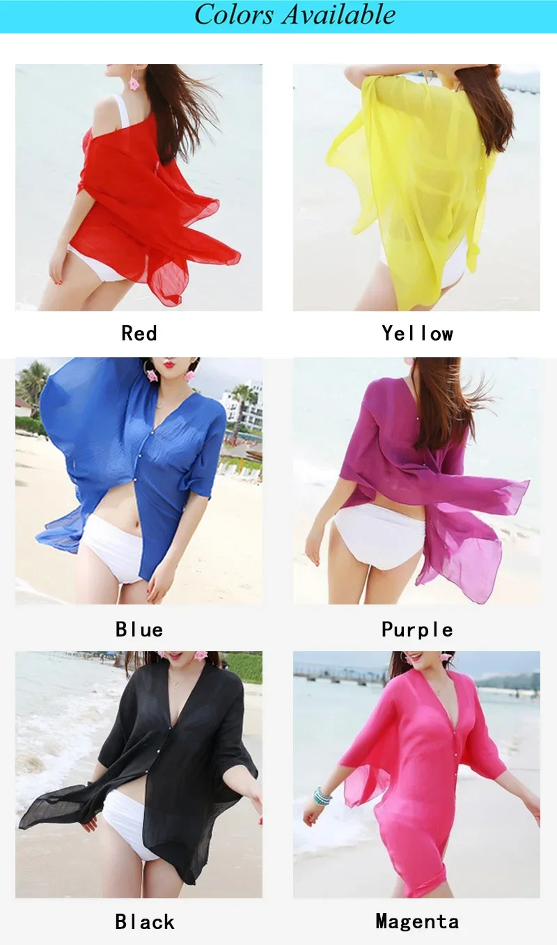 Frauen Sexy Sommer Strand Bikini Bademode Cover Up Einfarbig Durchsichtig Lange Stil Schwimmen Cover Ups Weibliche Kleidung