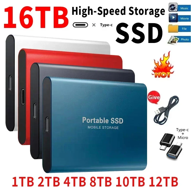 Draagbare Ssd 1Tb/2Tb Externe Solid State Drive Usb 3.0/Type-C Harde Schijf High-Speed Opslagapparaat Voor Laptops/Desktop/Mac/Telefoon