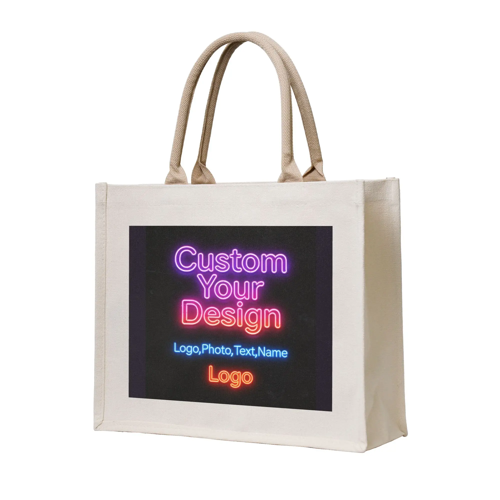 

Сумка-шоппер с вашим дизайном и логотипом, милая сумка-тоут для покупок, большая вместительная портативная сумка через плечо с индивидуальной печатью