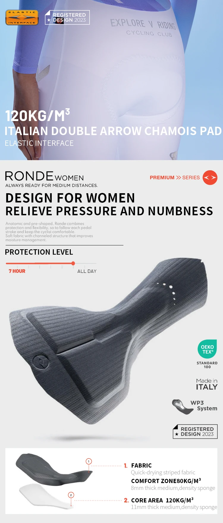 EVR Summer Pro Damen-Einteiler-Radsportanzug für Rennrad, langärmlig, kurzärmelig, Radsportanzug, Hose, Wettkampf-Radsportausrüstung – Detail 8