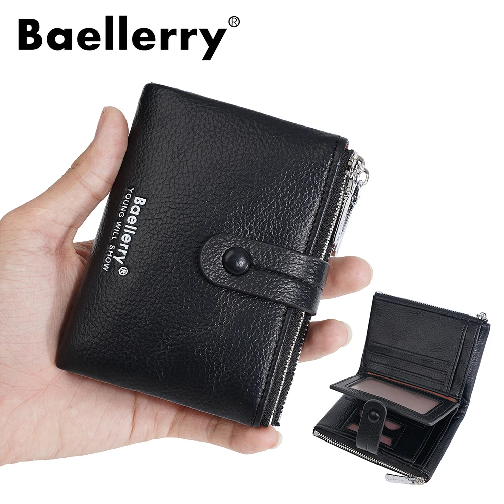 

Женский кошелек Baellerry большой вместимости с двумя отделениями на молнии, многофункциональный органайзер для карточек, короткая стена в стиле Ins