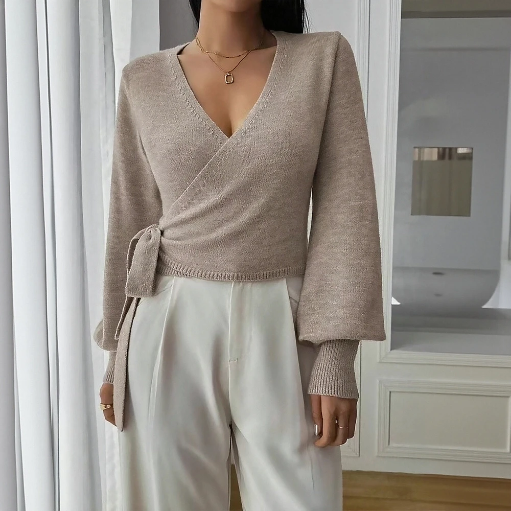 

Осенне-зимний свитер 2025 г. Женский свитер K-Fashion в полоску с длинным рукавом и вырезом лодочкой, повседневный базовый свитер обычного кроя