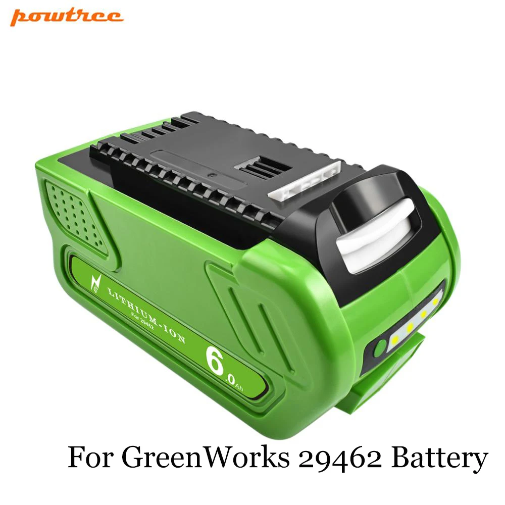 40v 6.0ah bateria recarregável para greenworks 29462 29472 29282 g-max substituição cortador de grama ferramentas elétricas baterias