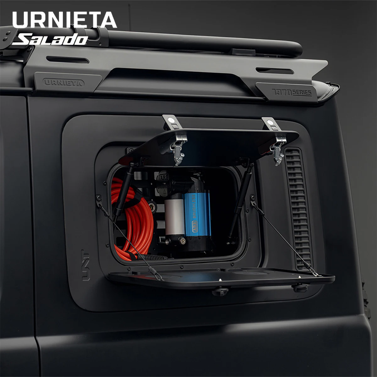URNIETA Salado Side Window Storage Box Kit–Bolt-On Replacement, No Glass Cutting, with Interior Grid Panel for Suzuki Jimny JB74
