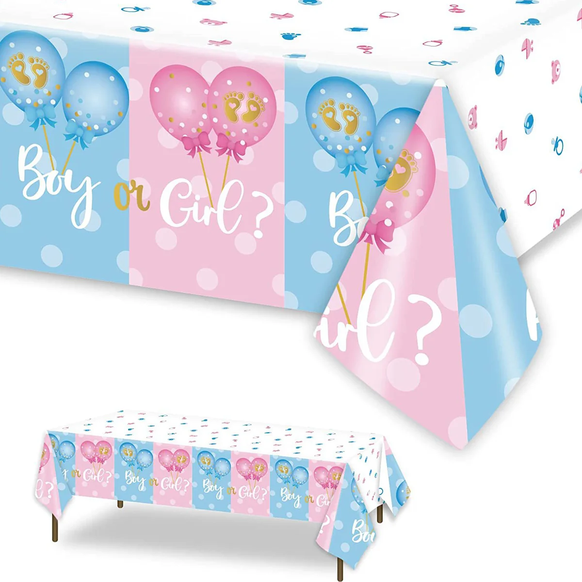 Gender Reveal Party Supplies Disposable Tablecloth Boy or Girl Baby Shower Decorations Welcome Baby Party  Supplies