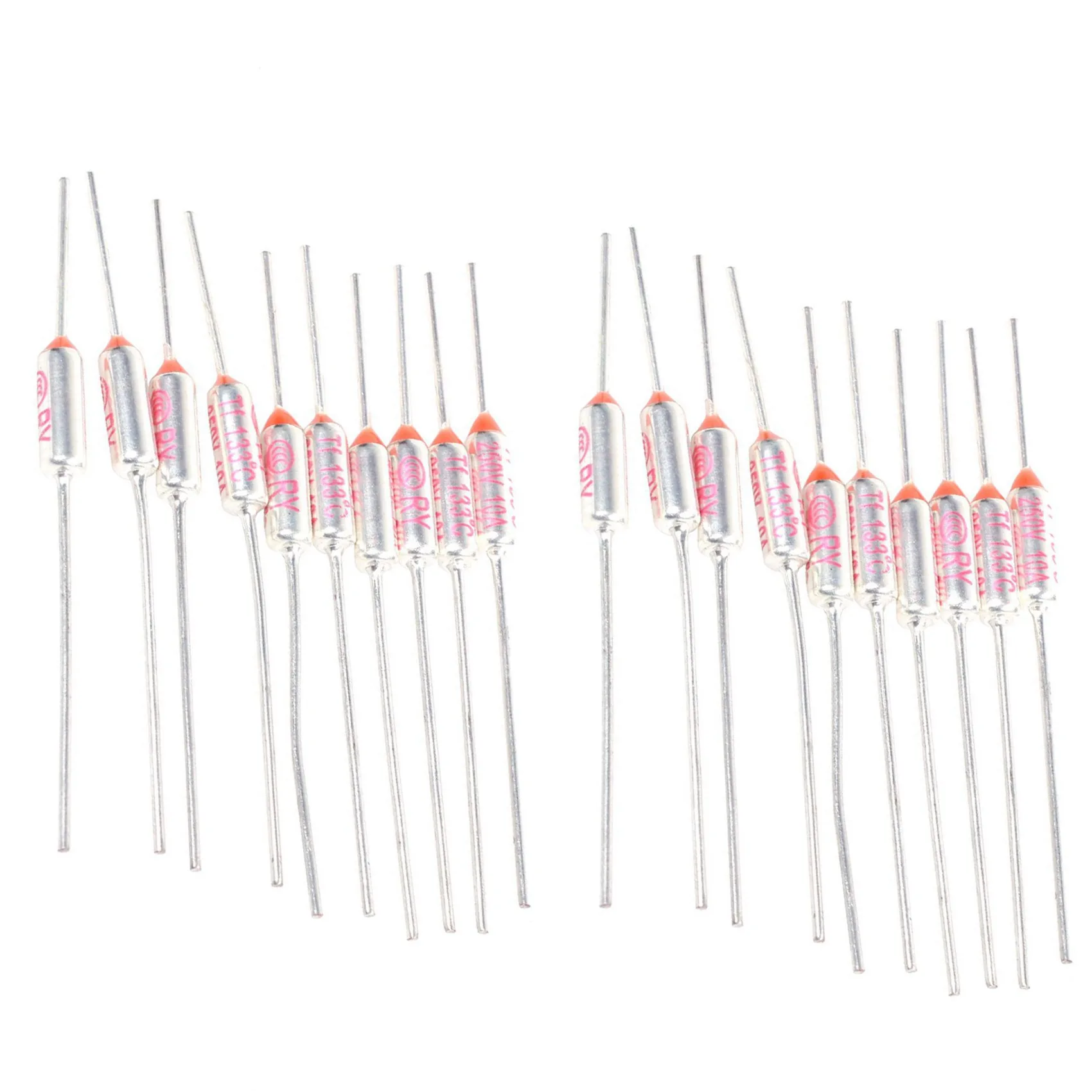 M12K-20 Pieces RY TF 133 Degree Celsius Thermal Fuse AC 250V 10A