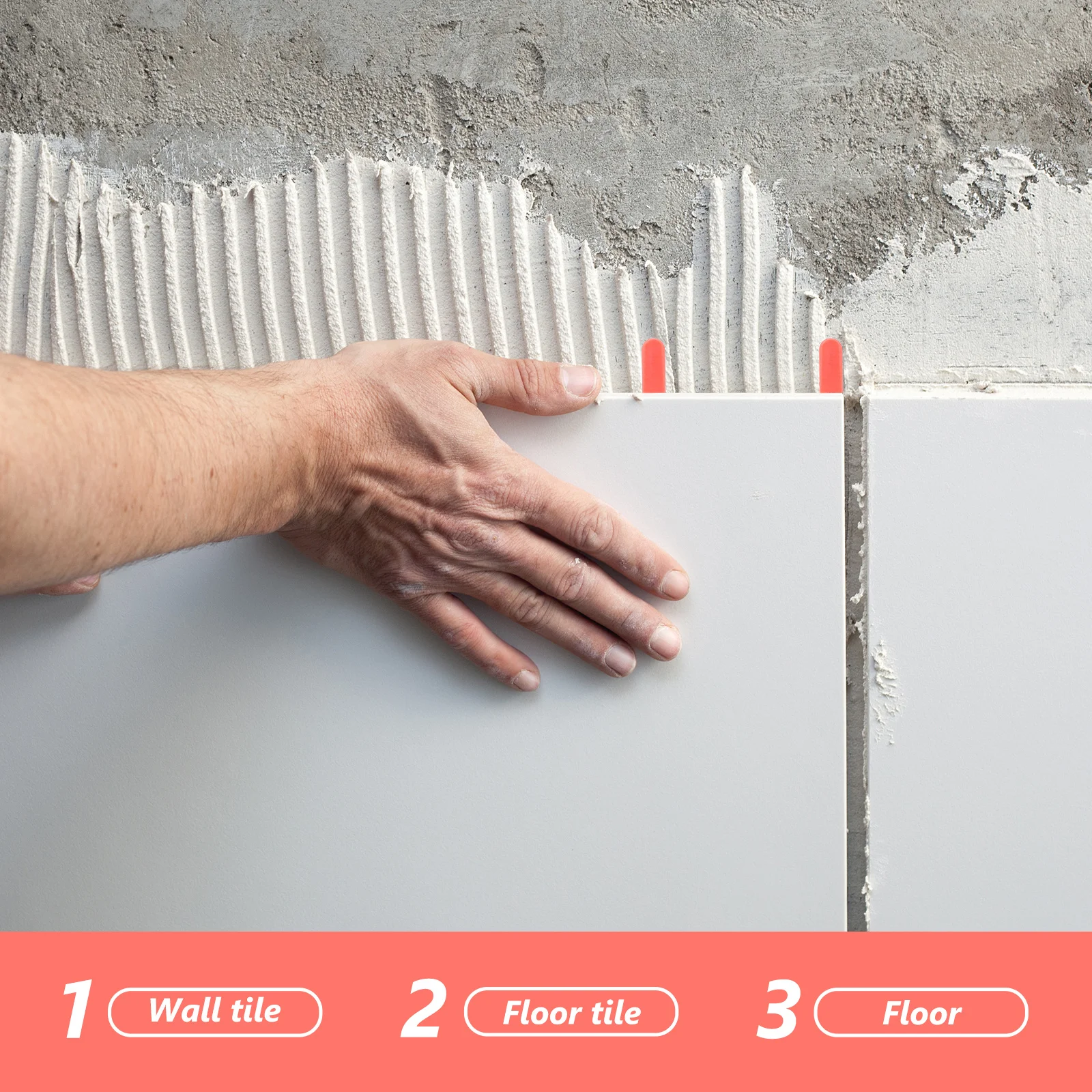 100Pcs Tile Leveling Wedges Plastic Spacers Flatness Tool for Floor Wall Install Ceramic Tile Spacers Leveling System