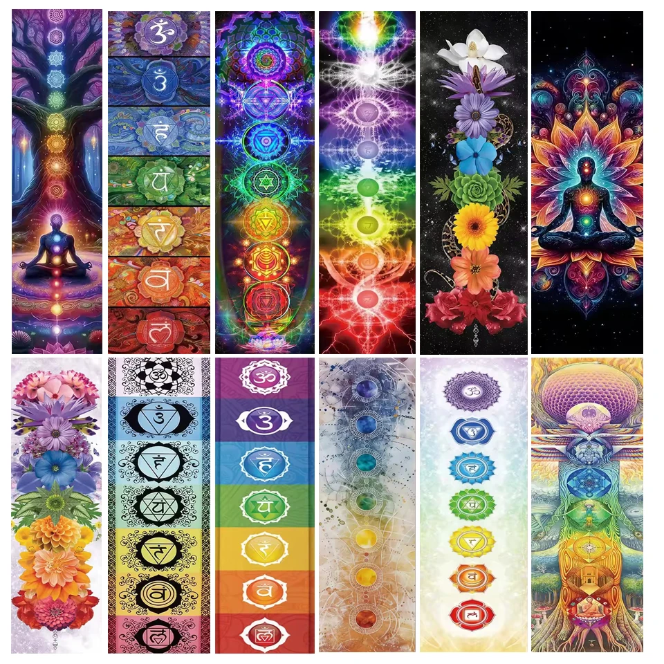 Colorful Chakra Yoga Meditation DIY Large Size Full Square Round Spiritual Energy Buddha Diamond Painting Kits 5D Diamond Art