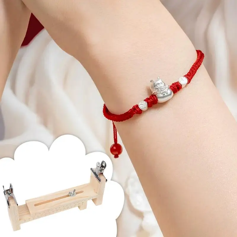 Bracelet Maker Jig Wooden Hand Knitting Bracelet Jig Reusable Beginner-Friendly Multi-functional Crafting Supplies For Teen