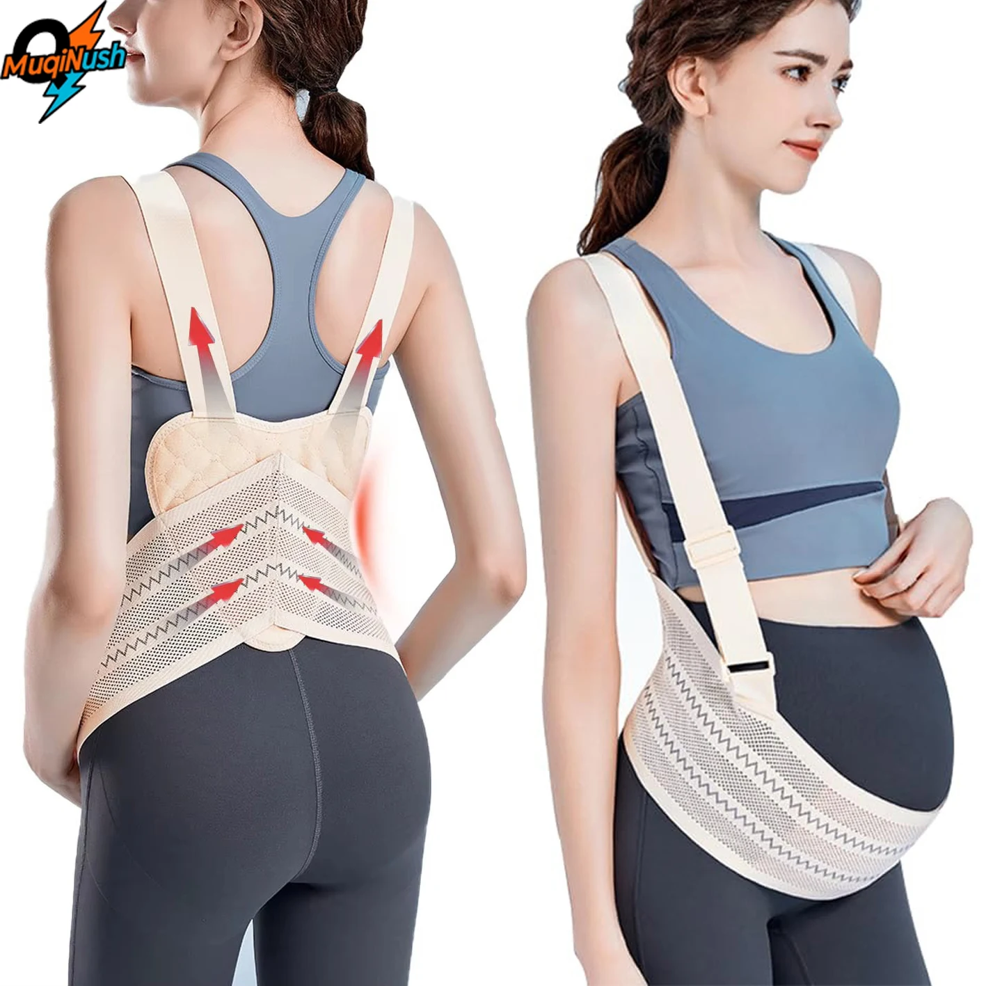 

MuqiNush Maternity Belt With Adjustable Comfortable Breathable Support To Relieve Back Pelvic Pain For Pregnant Mothers