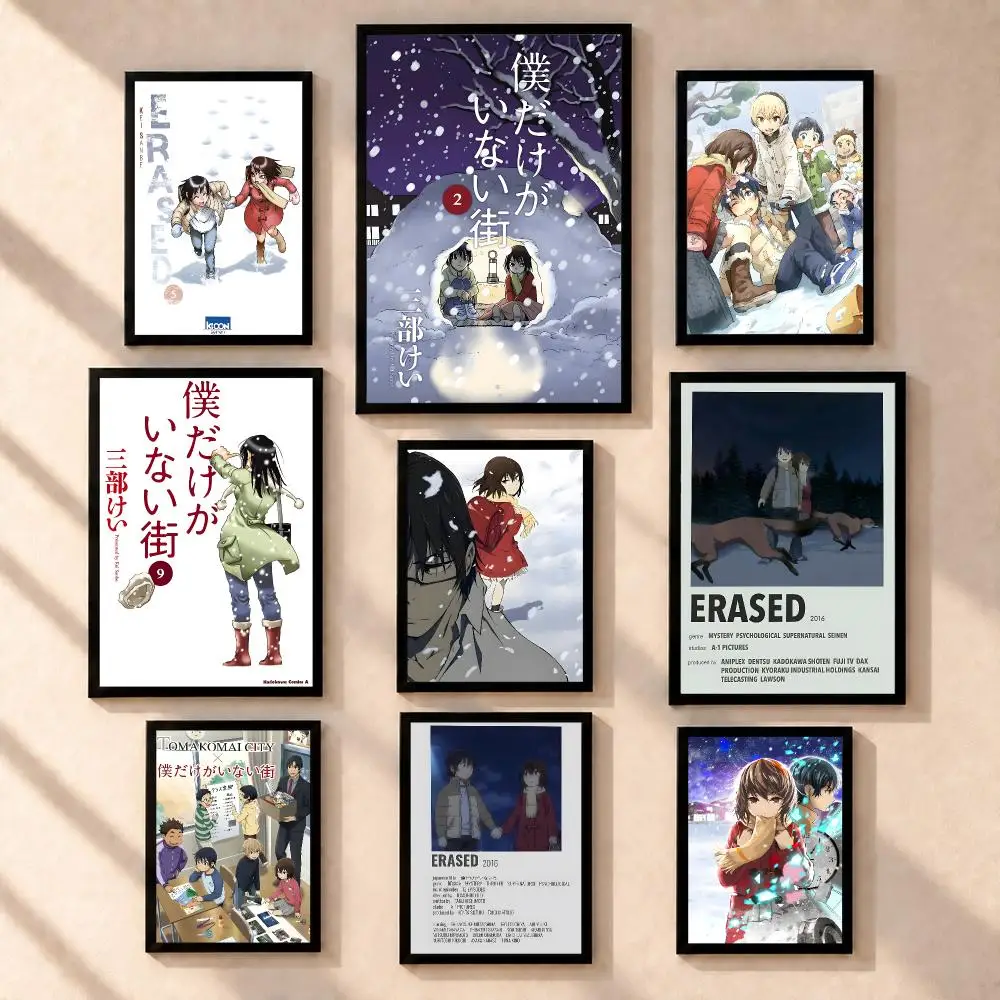 anime Erased Poster HD Poster Peel Stick Waterproof Wall Art Print Bedroom Living Room Modern Decor Gift
