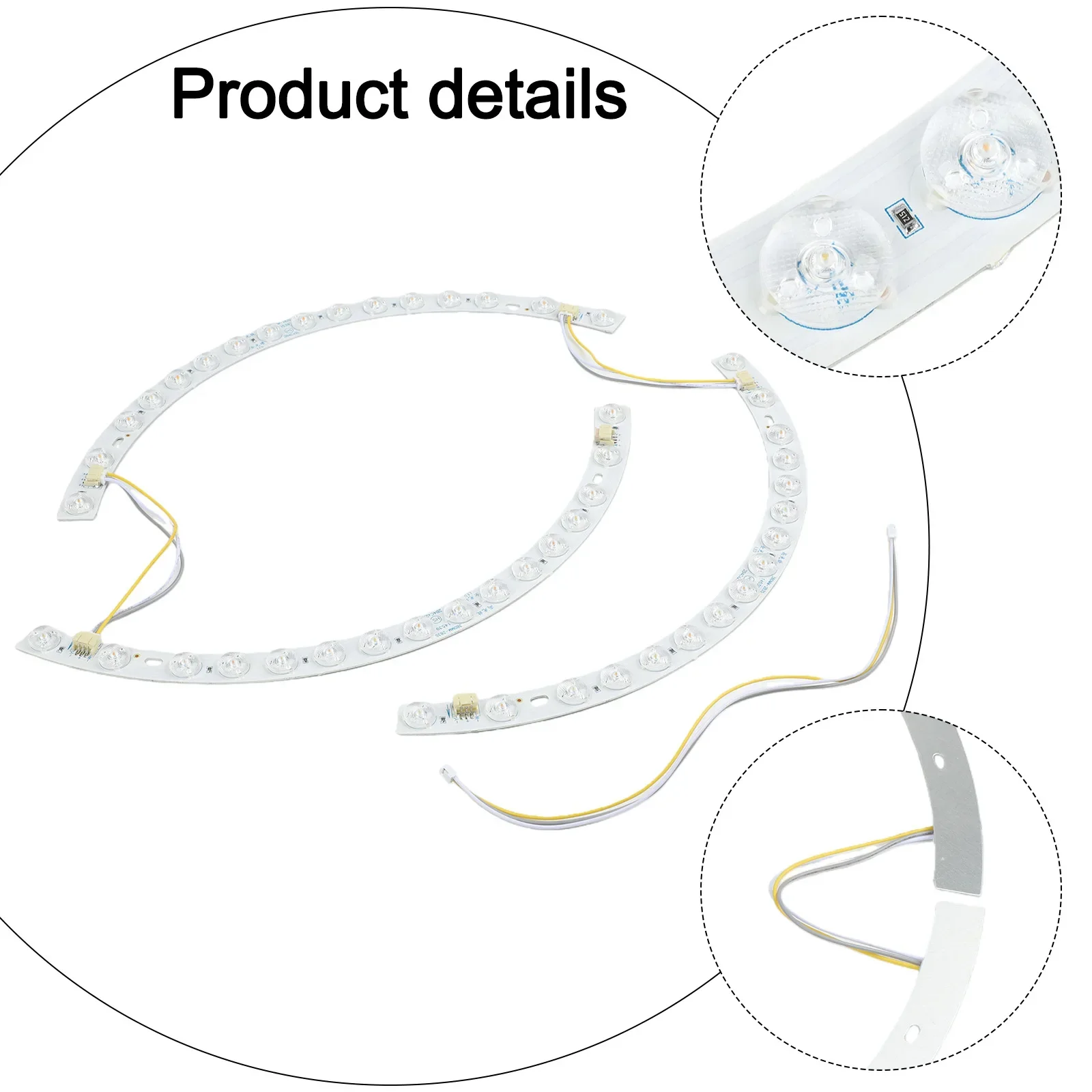 Curved LED Strip 38cm Curved Fan Light LED Strip Three-Color Changing Magnetic Mount 36W For 38cm Diameter Fan Lights Accessory