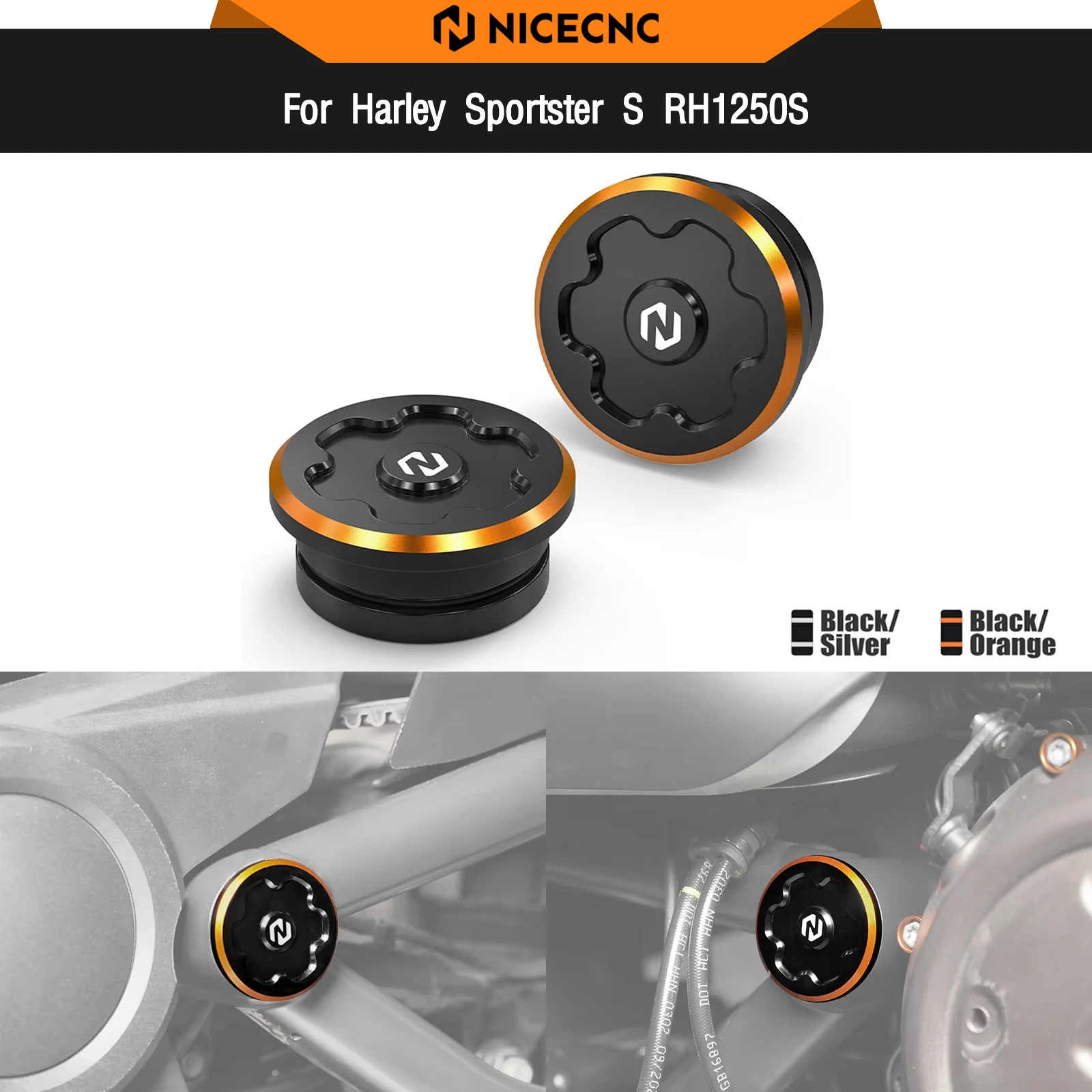 

For Harley Sportster S RH1250S 2021-2024 Frame Hole Plug Swingarm Cover Caps RH 1250 S RH1250 S RH1250 S 2021 2022 2023 2024