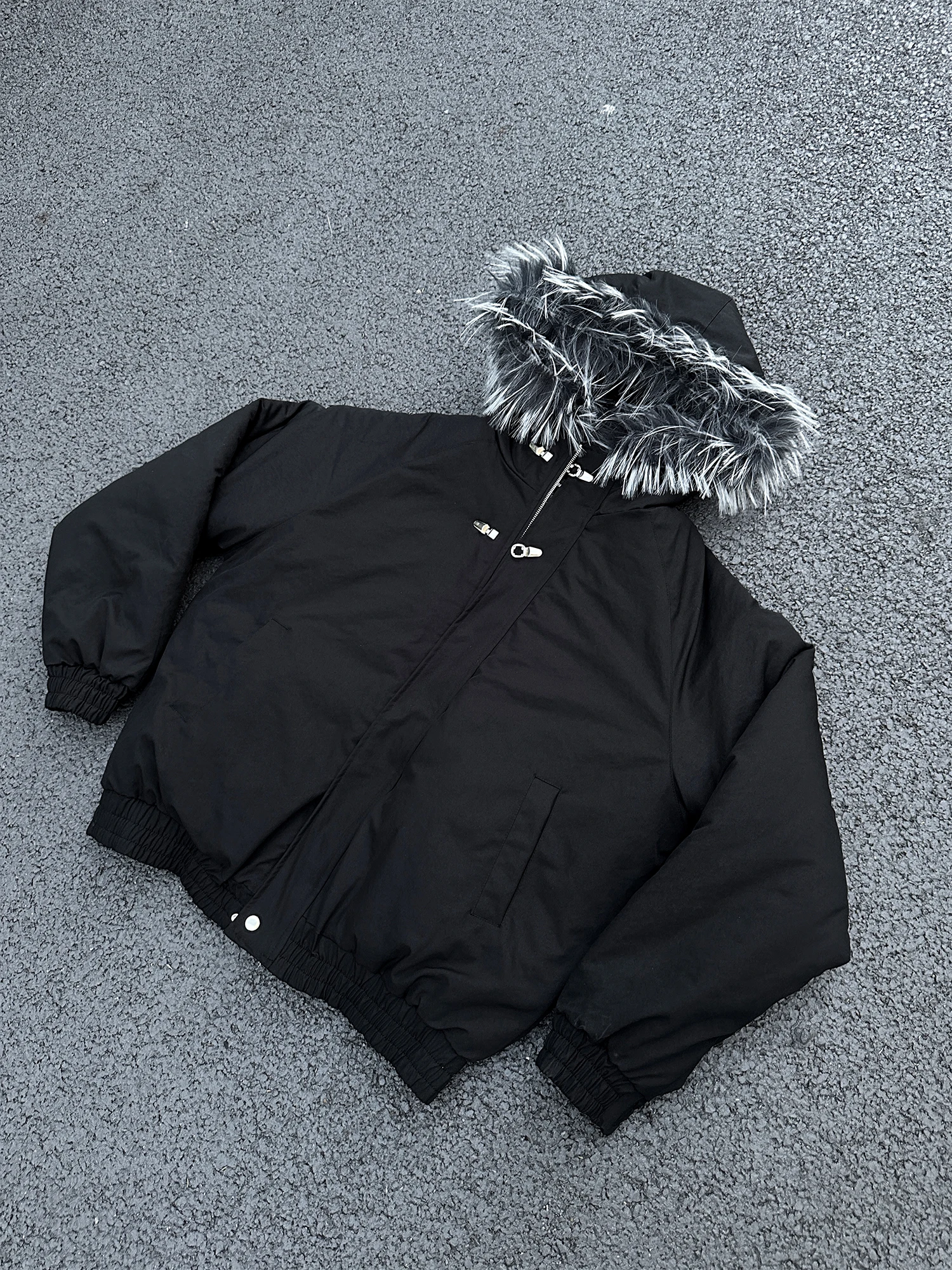 

Thiened American Retro Hooded Jaet with Fur Trim Zipper Cotton down Coat for Men And Women Winter Warm Outerwear