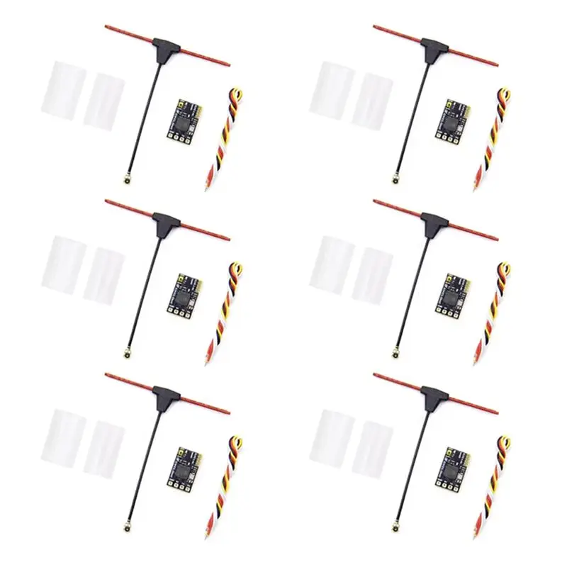 A49K-6PCS ELRS Receiver 2.4Ghz NANO Expresslrs Receiver CRSF With T-Type Antenna For RC FPV Traversing Drones Parts