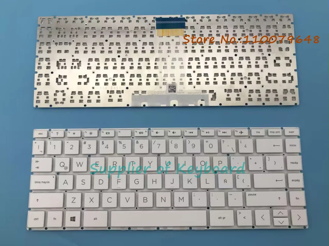 NEW For HP 14-cf0000 14-cf1000 14-df0000 14-cf0003la 14-cf0004la 14-cf0005la 14-cf0006la Latin Spanish Keyboard White/Black