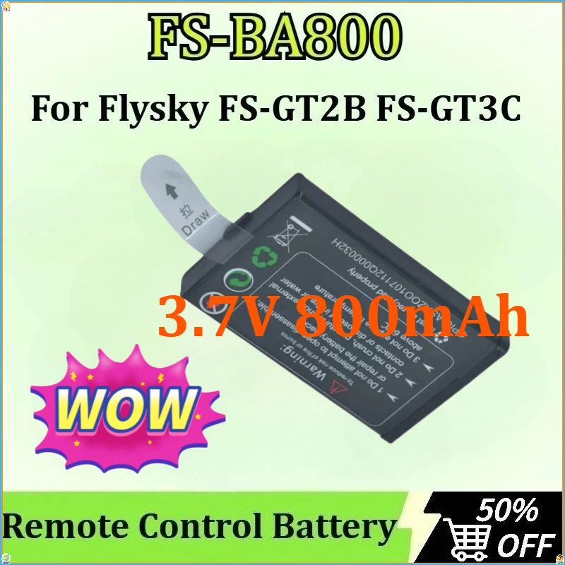 

Newly upgraded FS-BA800 Remote Control Battery for Flysky FS-GT2B FS-GT3C 3.7V 800mAh High-Capacity