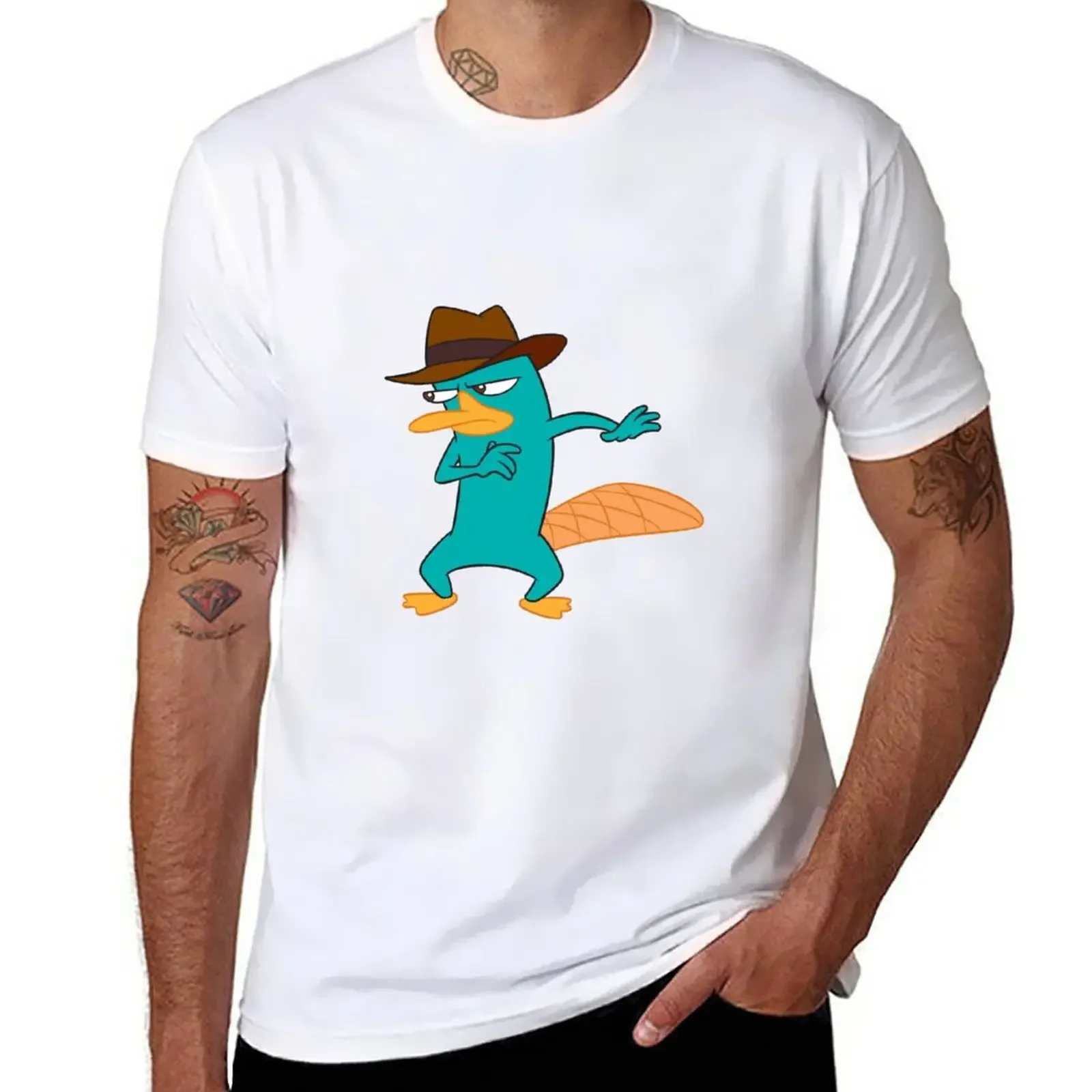 Perrythe Platypus T-Shirt plus sizes summer clothes men t shirts