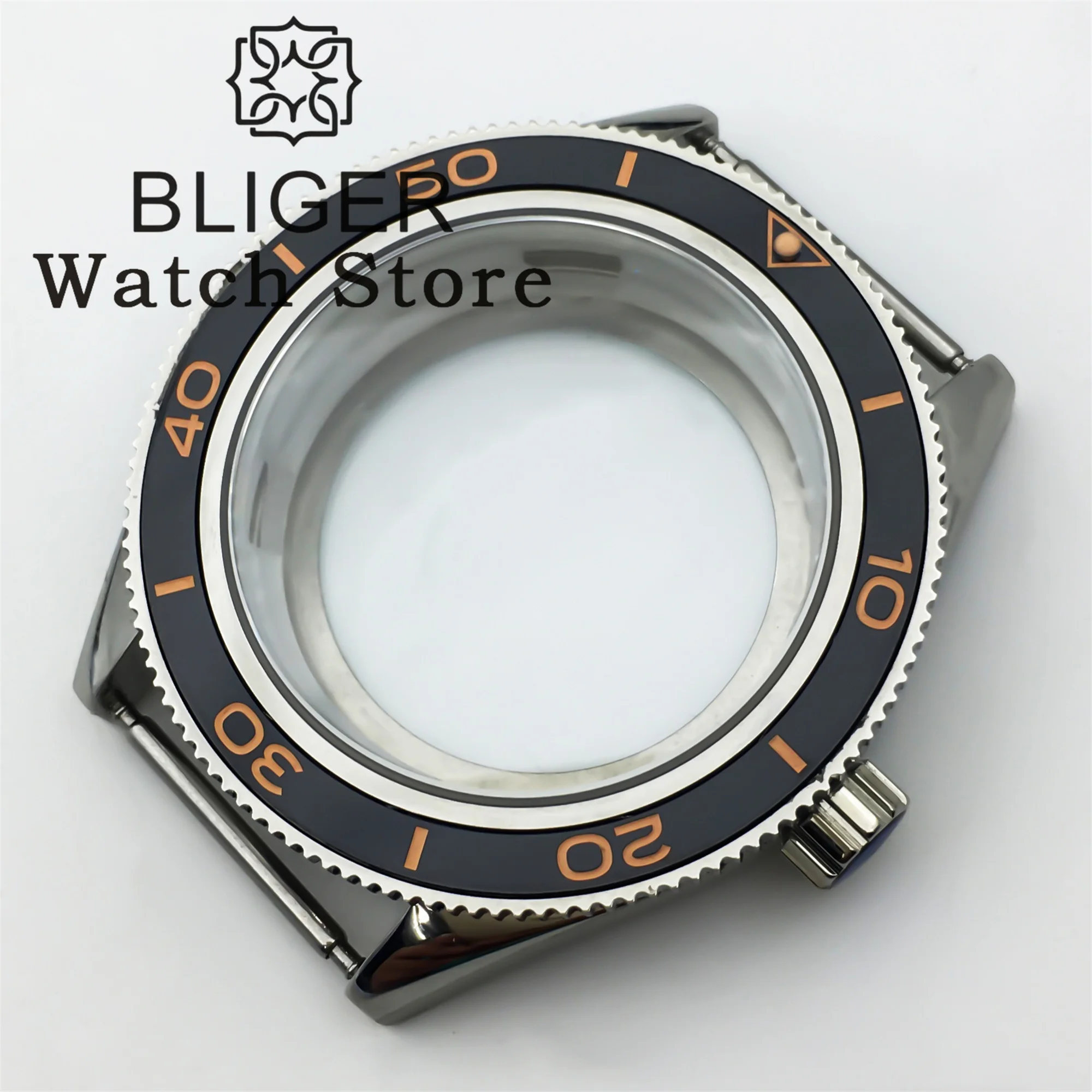 جراب ساعة غير قابل للصدأ مع إطار سيراميك ، زجاج ياقوتي ، 41 ، مناسب لـ NH34 ، NH35 ، NH36 ، ETA2824 ، حركة PT5000