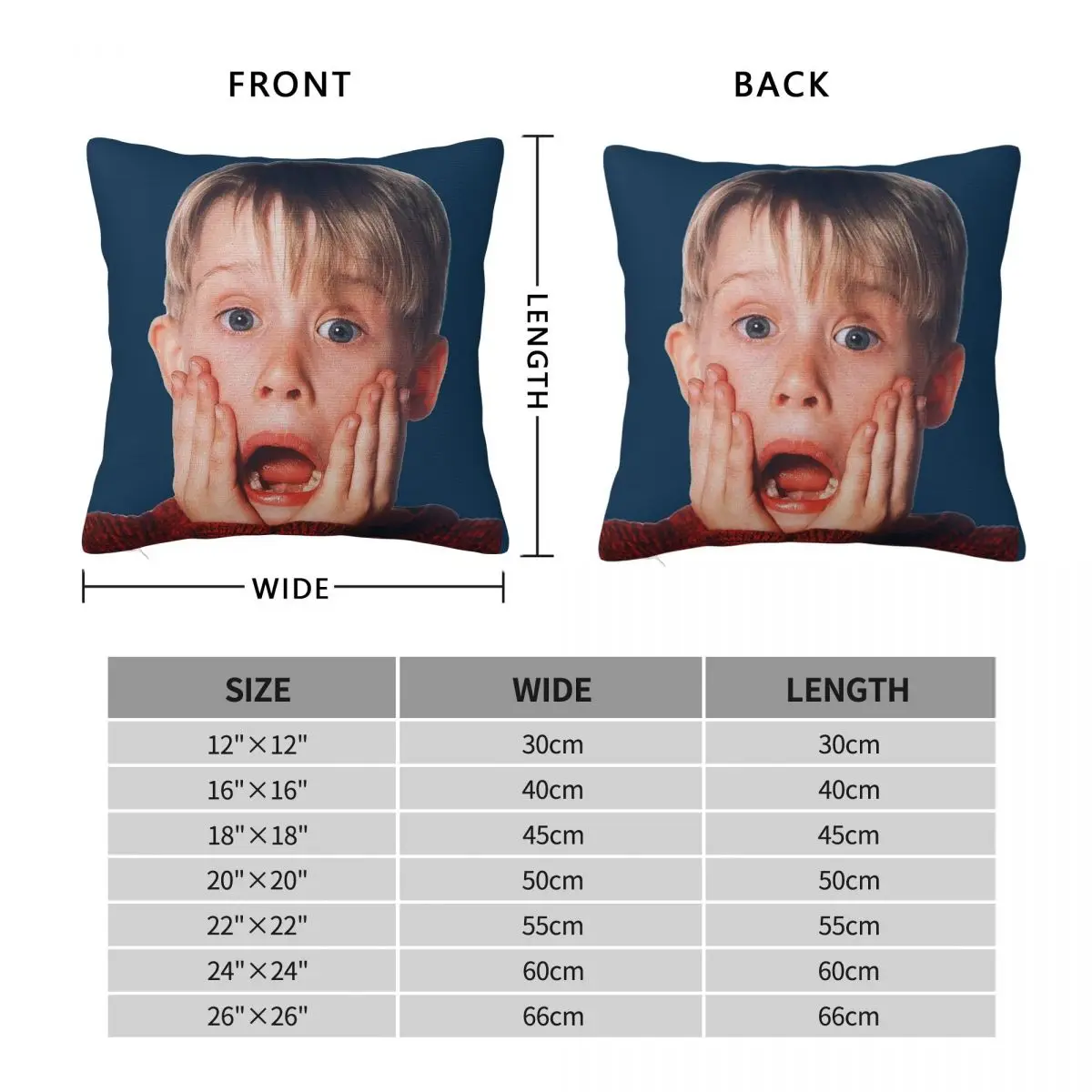 Kevin Scream Home Alone Square Pillowcase Polyester Linen Velvet Pattern Zip Decorative Throw Pillow Case Home Cushion Cover