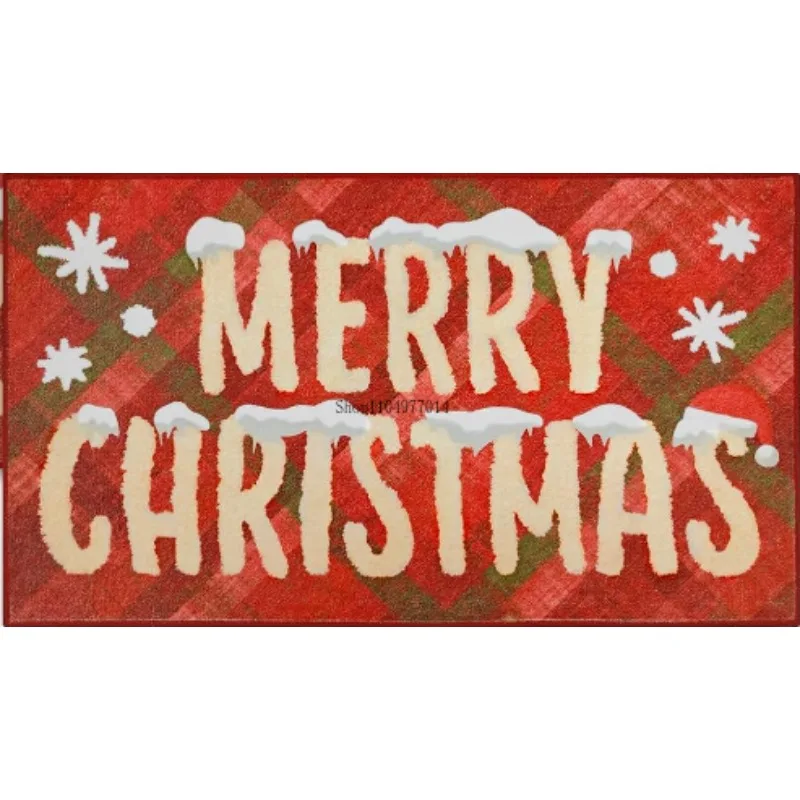 

Christmas snowflake indoor doormat, winter holiday decoration low profile doormat, suitable for bedroom, kitchen