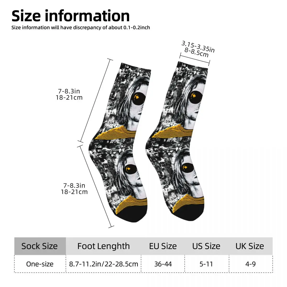 Hip Hop Retro Yellow Nirvana Crazy Men\'s compression Socks Unisex Utero Harajuku Pattern Printed Funny Novelty Crew Sock gifts