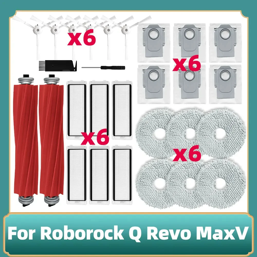 Compatible For Roborock Q Revo MaxV / Q Revo Pro / Q Revo S Main Side Brush Mop Cloth Rag Hepa Filter Dust Bag Accessories Parts